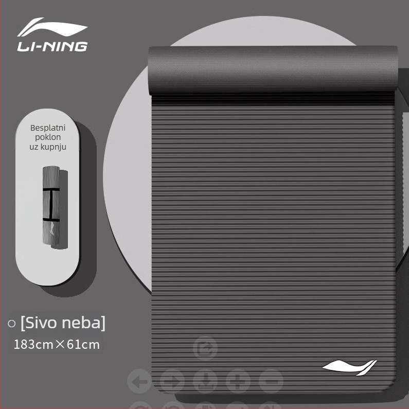 Li Ning joga prostirka za fitness — EVA, 8 mm debljina, 1 kg težina, protuklizna, široka i debela konstrukcija