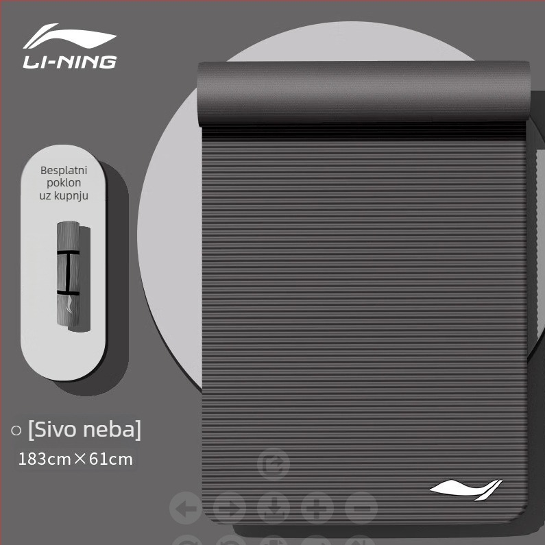 Li Ning joga prostirka za fitness — EVA, 8 mm debljina, 1 kg težina, protuklizna, široka i debela konstrukcija