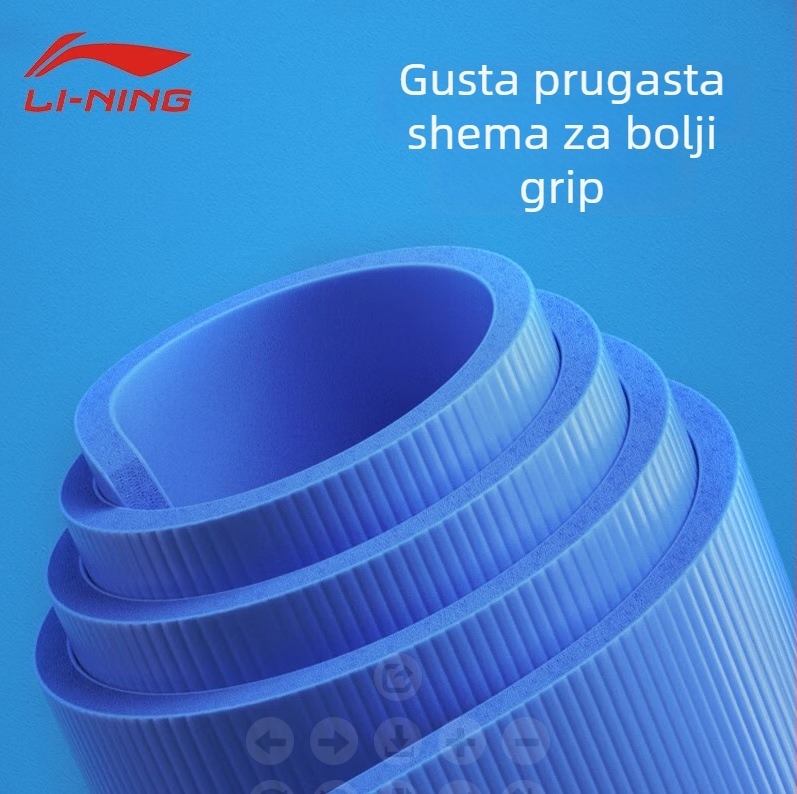 Li Ning joga prostirka za fitness — EVA, 8 mm debljina, 1 kg težina, protuklizna, široka i debela konstrukcija