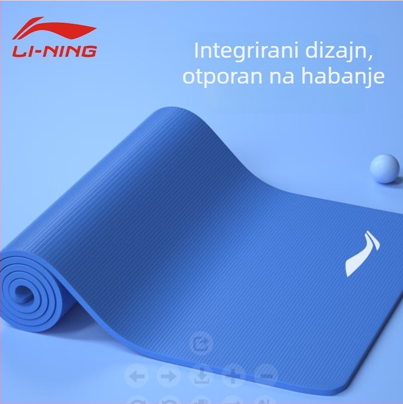 Li Ning joga prostirka za fitness — EVA, 8 mm debljina, 1 kg težina, protuklizna, široka i debela konstrukcija