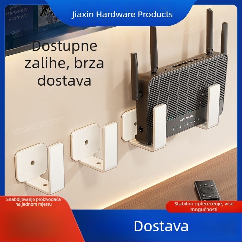 WiFi polica bez bušenja, zidni držač za produžni kabel, nosač za usmjerivač i set-top box