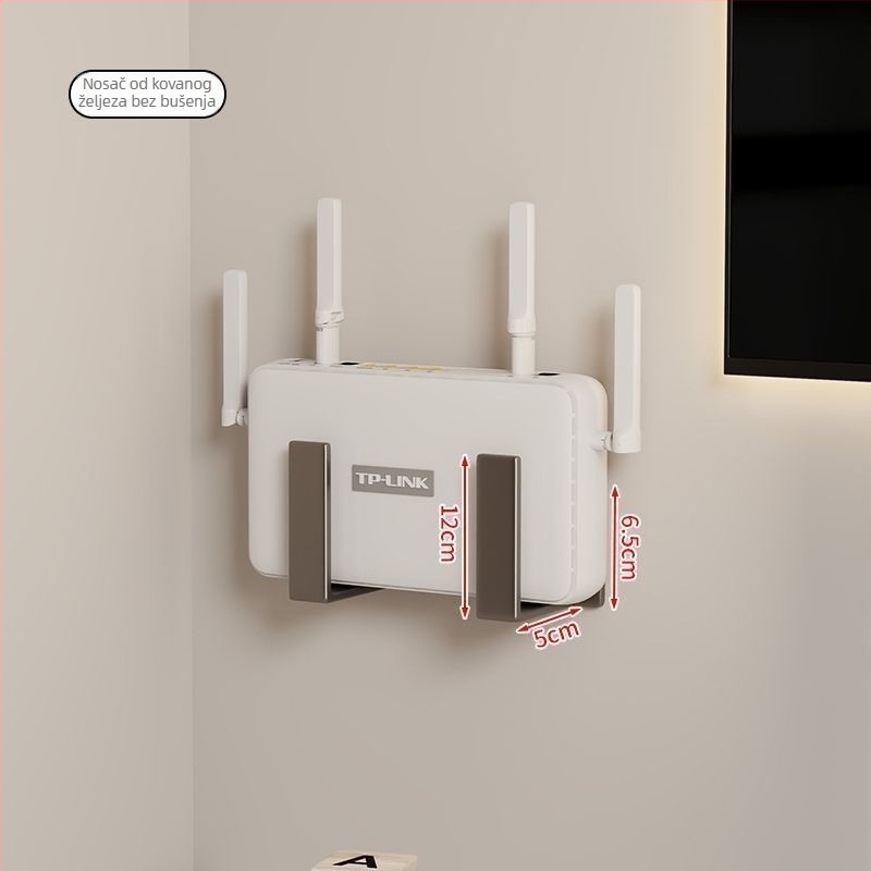 WiFi polica bez bušenja, zidni držač za produžni kabel, nosač za usmjerivač i set-top box