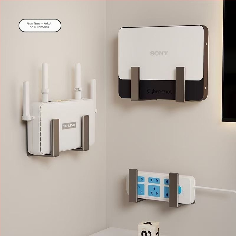 WiFi polica bez bušenja, zidni držač za produžni kabel, nosač za usmjerivač i set-top box