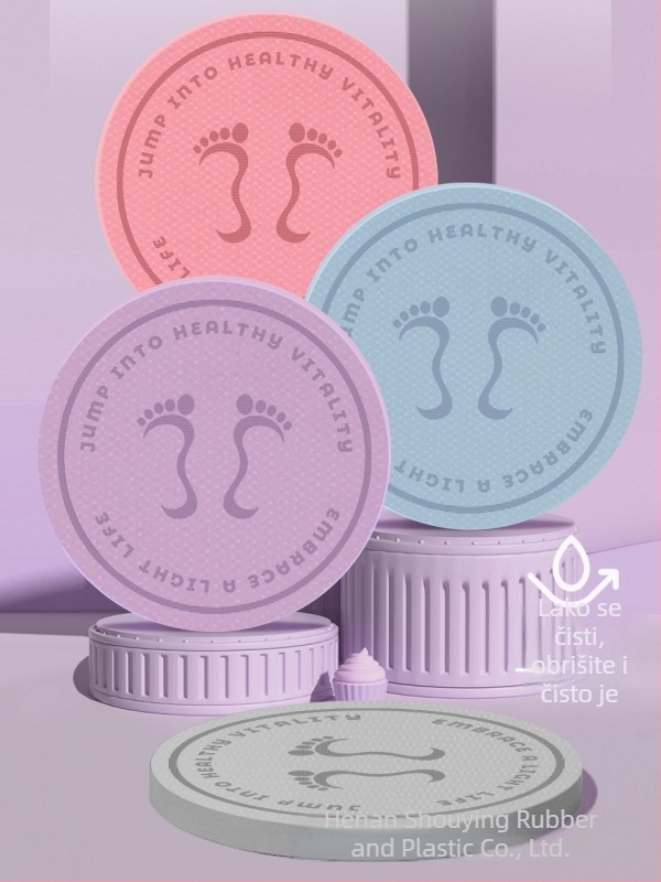 Podloga za skakanje bez užeta, kružna kućna fitness podloga s amortizacijom, tiha i protuklizna, 60x60 cm ili 80x80 cm, TPE