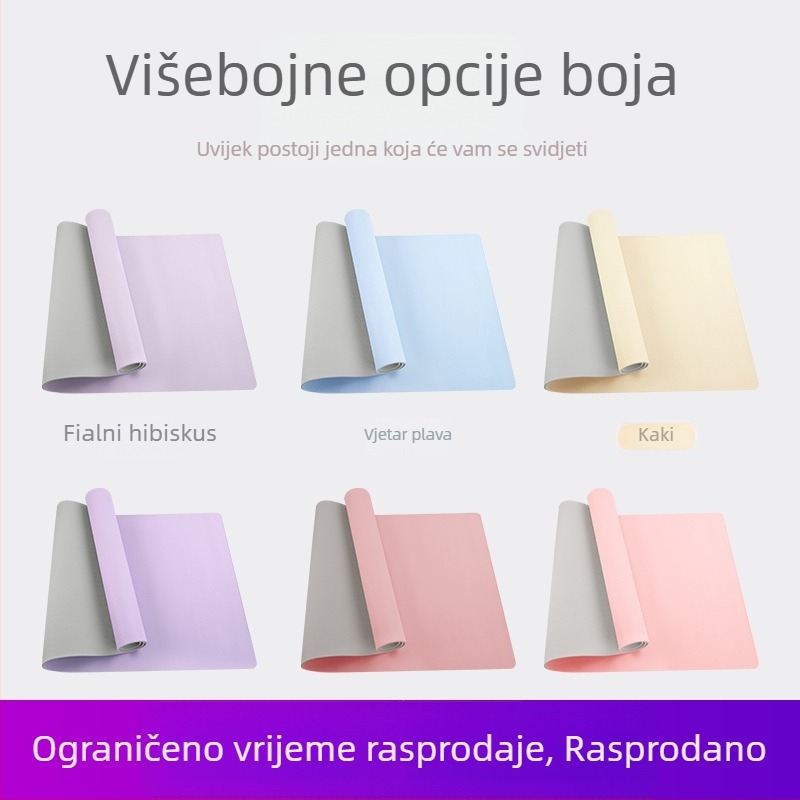 TPE joga podloga, debljina 8 mm, protuklizna, apsorpcija udara, jednofarbni uzorak, za fitness i kućnu upotrebu