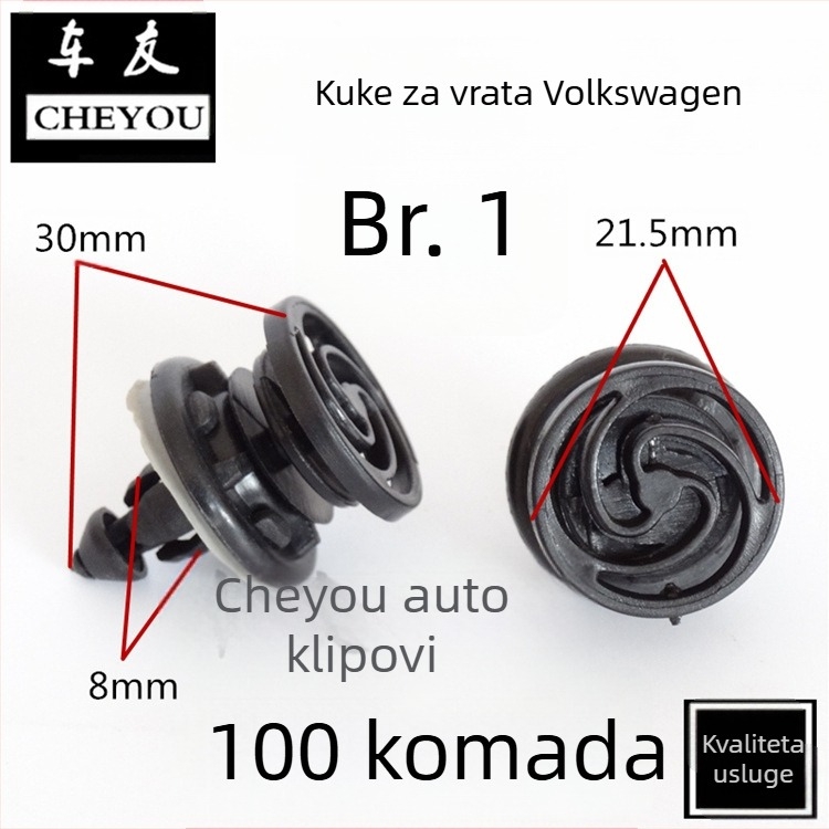 Cjelovit set klipova za automobilske obloge, 201 nehrđajući čelik, model 1465, iz originalne tvornice