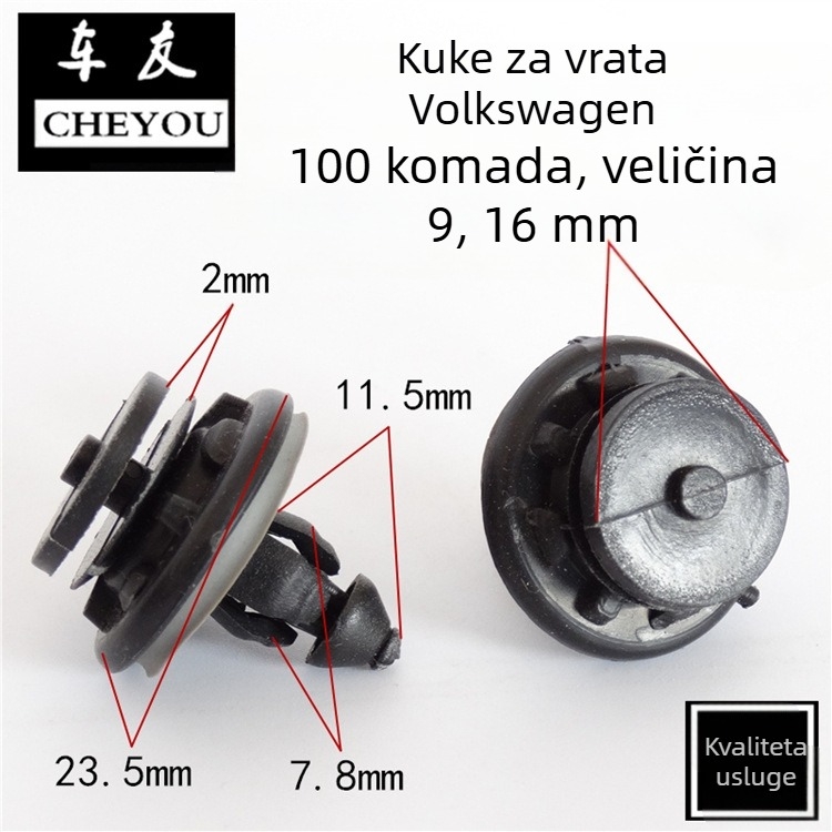 Cjelovit set klipova za automobilske obloge, 201 nehrđajući čelik, model 1465, iz originalne tvornice