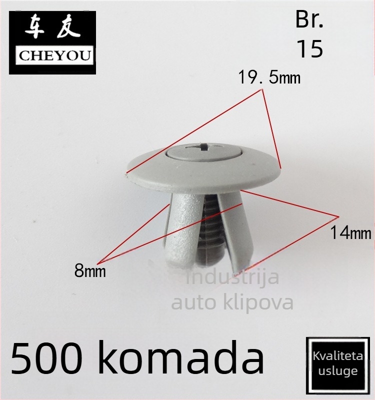 Cjelovit set klipova za automobilske obloge, 201 nehrđajući čelik, model 1465, iz originalne tvornice