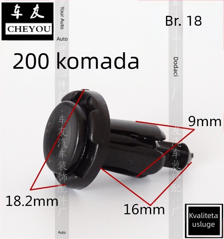 Cjelovit set klipova za automobilske obloge, 201 nehrđajući čelik, model 1465, iz originalne tvornice