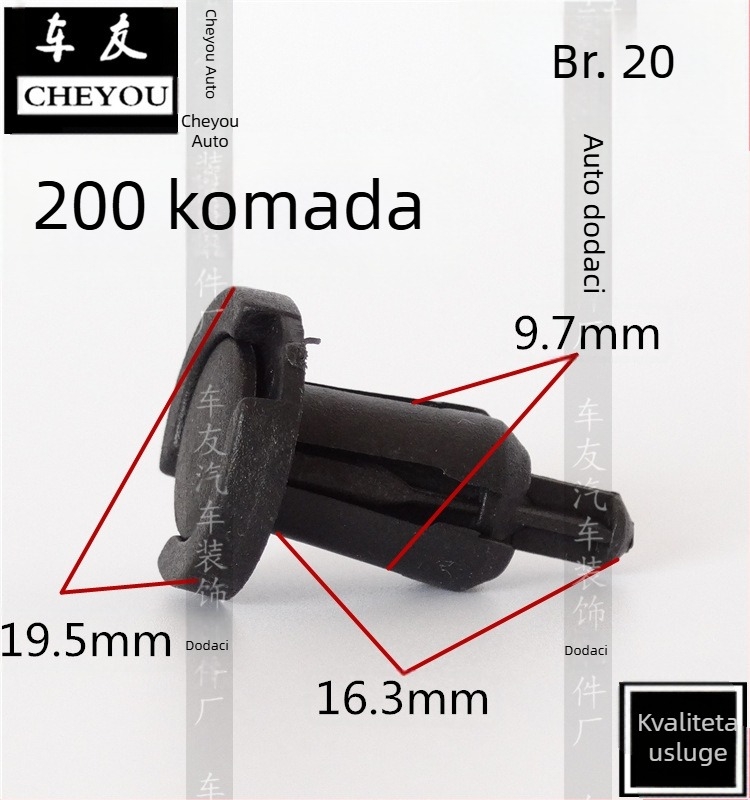 Cjelovit set klipova za automobilske obloge, 201 nehrđajući čelik, model 1465, iz originalne tvornice