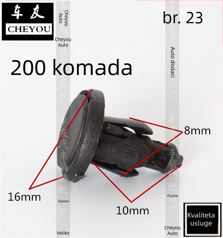Cjelovit set klipova za automobilske obloge, 201 nehrđajući čelik, model 1465, iz originalne tvornice