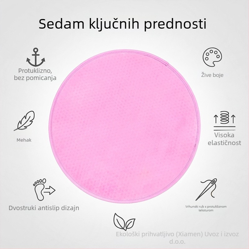 EVA podloga za preskakanje užeta, protuklizna, tiha, kružnog oblika, debljina 0.9 cm, težina 500 g, pogodna za trčanje i fitness