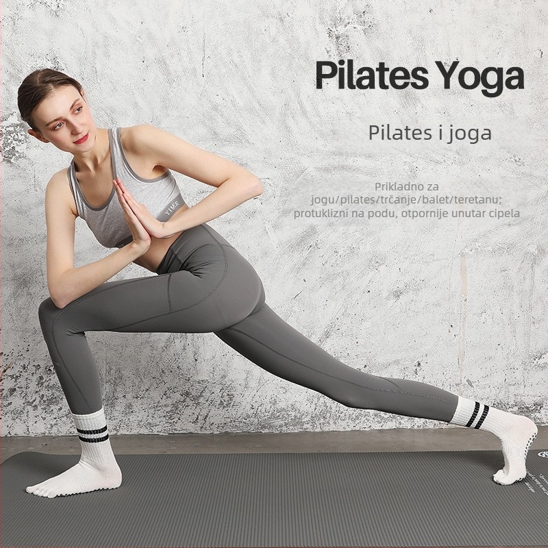 Yoga čarape s pet prstiju, protuklizni prugasti uzorak, za fitness, ljepotu i ples