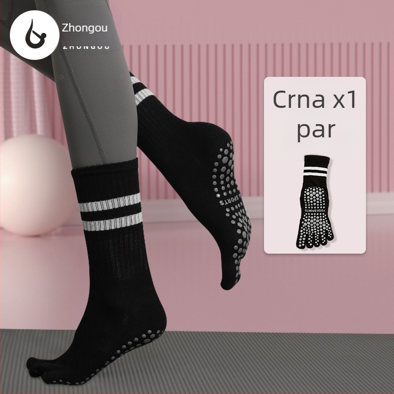 Yoga čarape s pet prstiju, protuklizni prugasti uzorak, za fitness, ljepotu i ples
