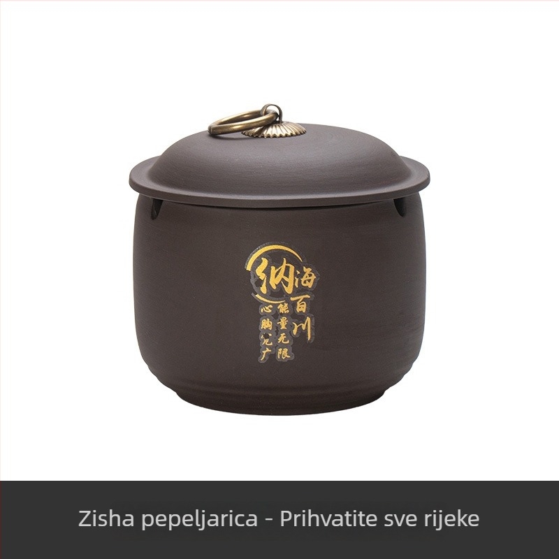 Pepelnjak s poklopcem, otporan na vjetar, keramika, retro kineskog stila, višestruko funkcionalan