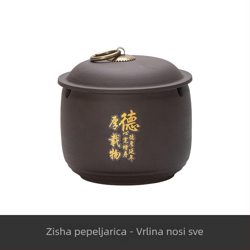 Pepelnjak s poklopcem, otporan na vjetar, keramika, retro kineskog stila, višestruko funkcionalan