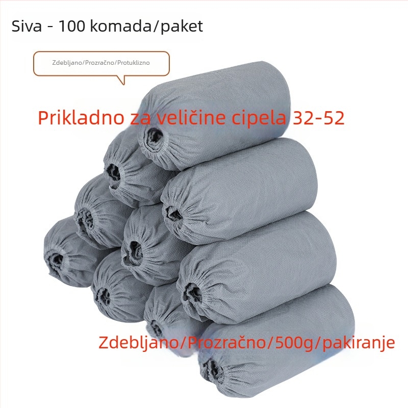Jednokratne navlake za obuću od netkanog materijala, debeljene i protuklizne, za unutarnju uporabu, zaštita od prašine, 100 komada u paketu