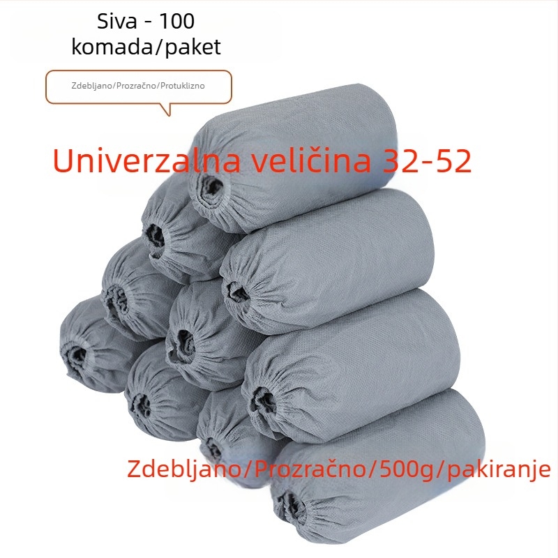 Jednokratne navlake za obuću od netkanog materijala, debeljene i protuklizne, za unutarnju uporabu, zaštita od prašine, 100 komada u paketu