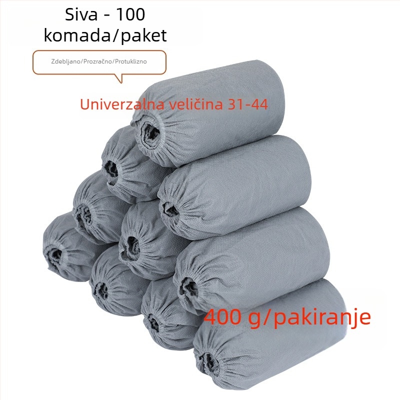 Jednokratne navlake za obuću od netkanog materijala, debeljene i protuklizne, za unutarnju uporabu, zaštita od prašine, 100 komada u paketu