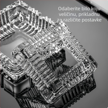 Stakleni četvrtasti pepelnjak s logom, serija Yg1016, podrijetlo Anhui Fengyang, dekoracija i pohrana
