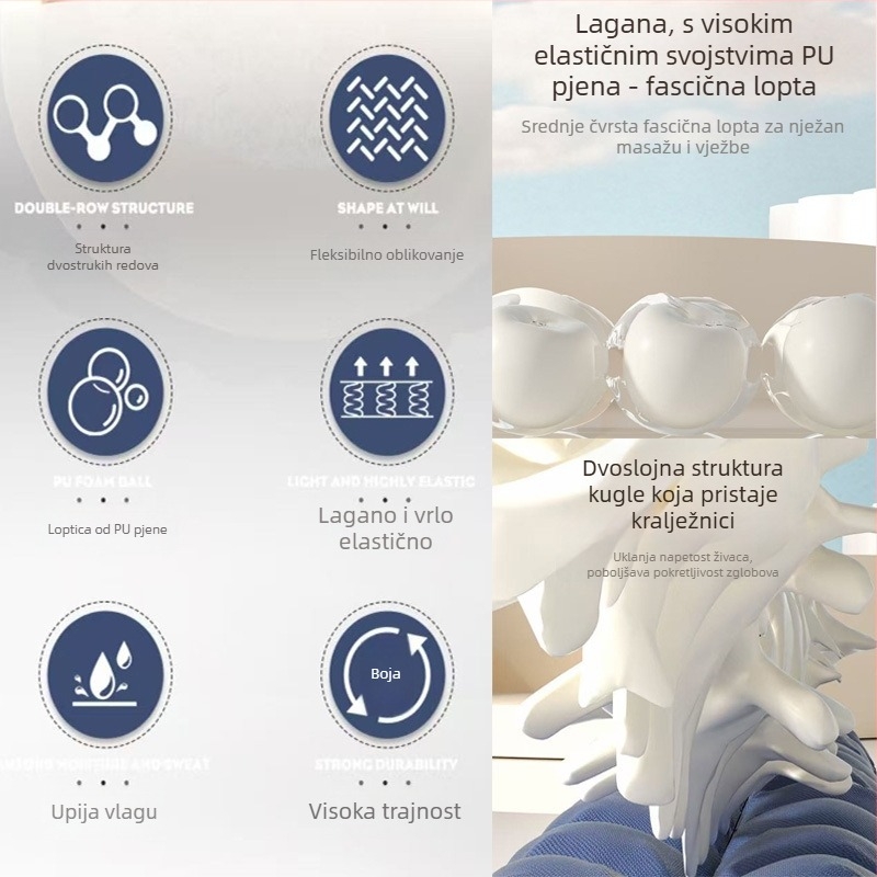 Pilates Caterpillar Spine Stretcher za opuštanje mišića leđa i oslobađanje fascije (Brand Pat music; Kategorija proizvoda: Yoga mat; Kategorija: Yoga aids)