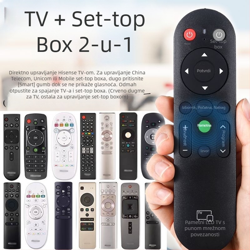 Wuchuan RM-V16+ universalni daljinski upravljač za LCD TV TCL, Hisense, Changhong, Konka i Skyworth, domet 10 m.