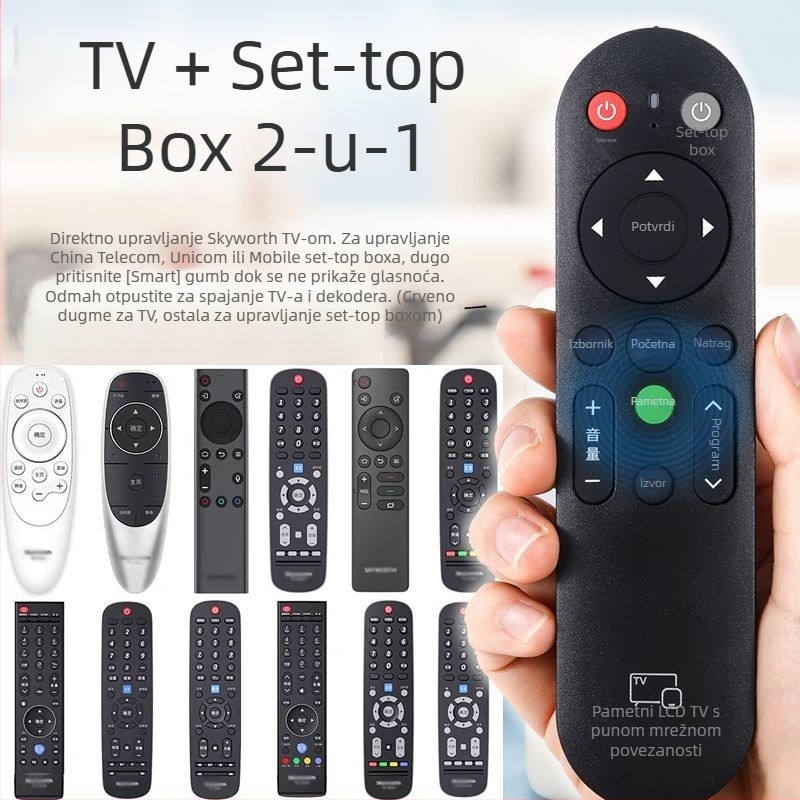 Wuchuan RM-V16+ universalni daljinski upravljač za LCD TV TCL, Hisense, Changhong, Konka i Skyworth, domet 10 m.
