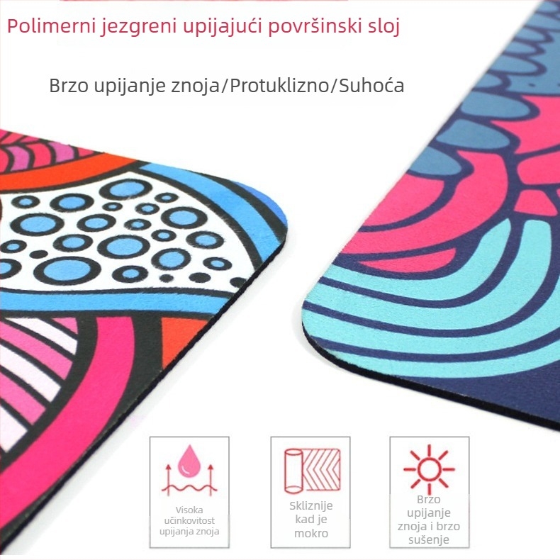 Joga prostirka, prirodna guma i nubuk, debljina 4 mm, težina 3200 g, za kućne treninge