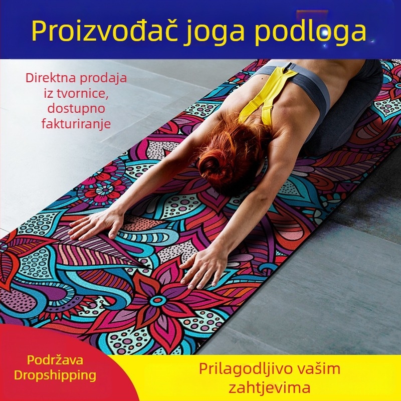 Joga prostirka, prirodna guma i nubuk, debljina 4 mm, težina 3200 g, za kućne treninge