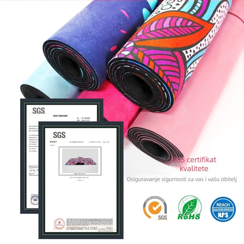 Joga prostirka, prirodna guma i nubuk, debljina 4 mm, težina 3200 g, za kućne treninge
