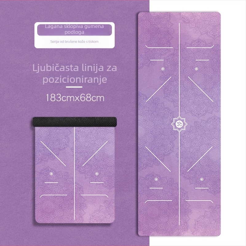 Joga prostirka, prirodna guma i nubuk, debljina 4 mm, težina 3200 g, za kućne treninge