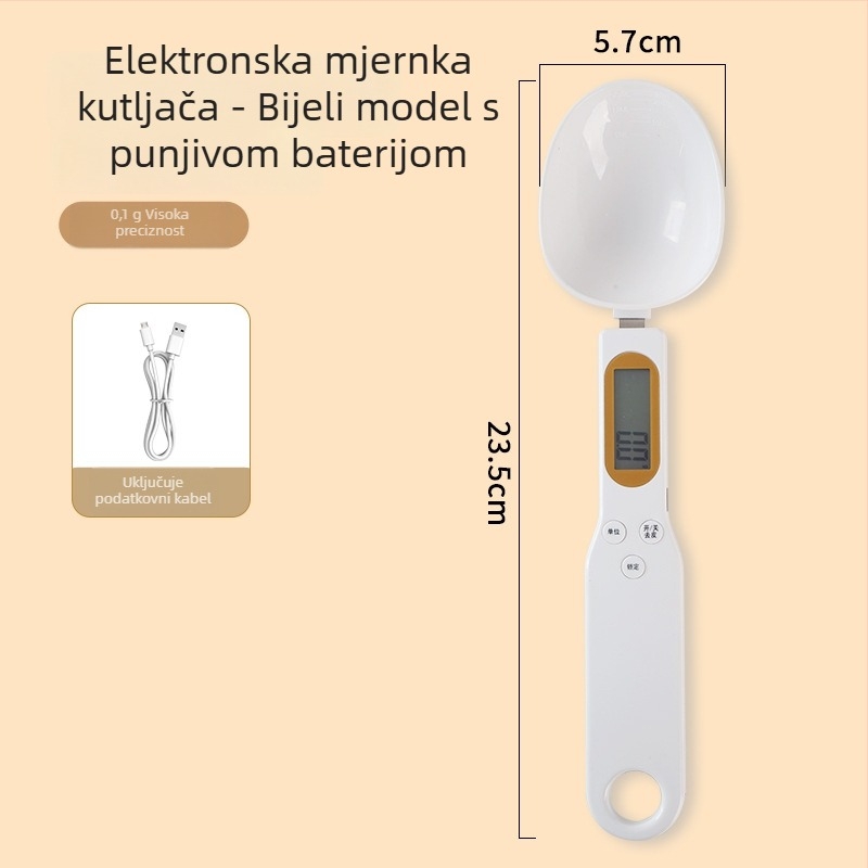 Spoon scale - mini digitalna kuhinjska vaga s kapacitetom 500 g, elektroničko mjerenje, napajanje baterijom/punjenjem