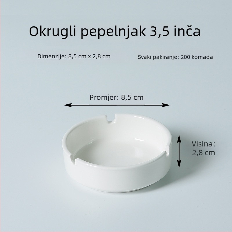 Keramički pepeljar, okrugli, brend Elephant Ceramic, s otisnutim logom, minimalističko-nacionalno-trend dizajn, kutija od 100 kom.