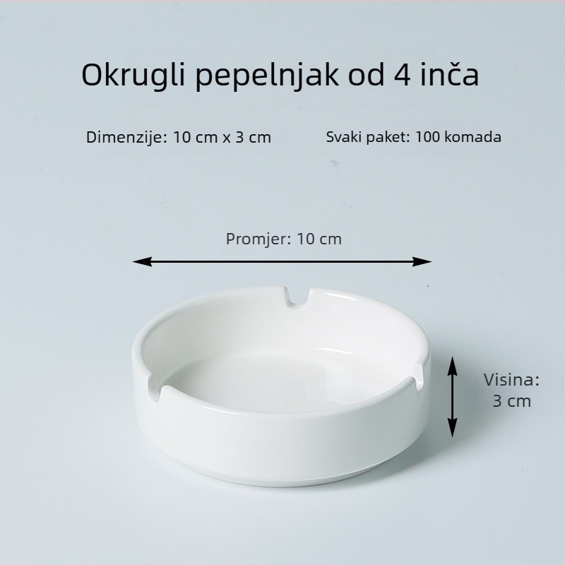 Keramički pepeljar, okrugli, brend Elephant Ceramic, s otisnutim logom, minimalističko-nacionalno-trend dizajn, kutija od 100 kom.