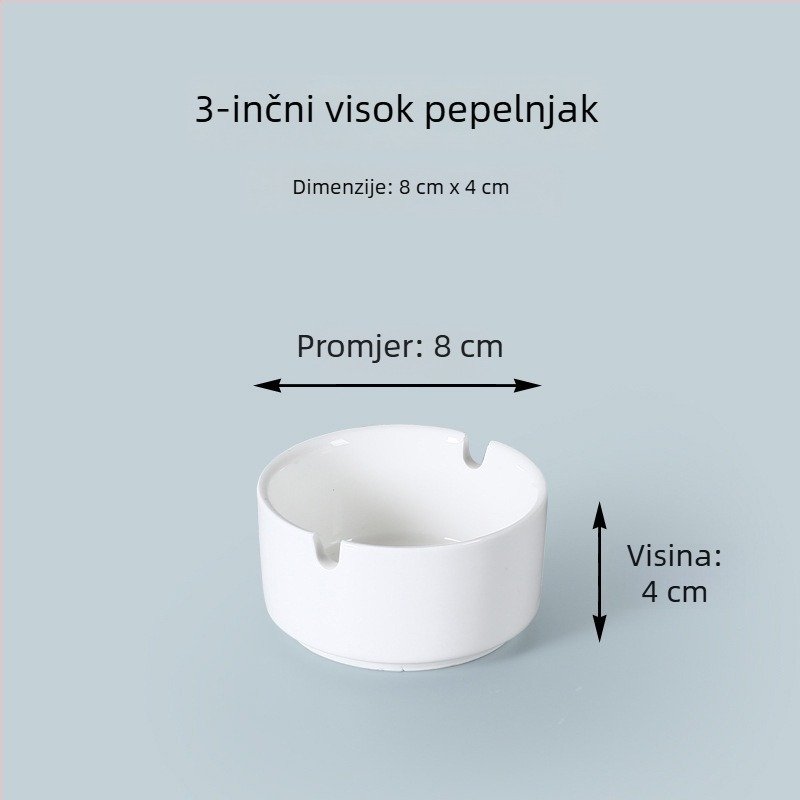 Keramički pepeljar, okrugli, brend Elephant Ceramic, s otisnutim logom, minimalističko-nacionalno-trend dizajn, kutija od 100 kom.