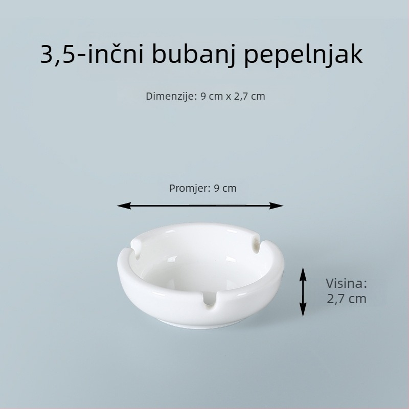 Keramički pepeljar, okrugli, brend Elephant Ceramic, s otisnutim logom, minimalističko-nacionalno-trend dizajn, kutija od 100 kom.
