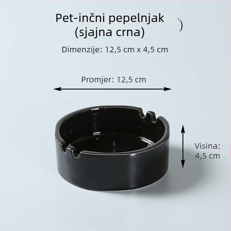 Keramički pepeljar, okrugli, brend Elephant Ceramic, s otisnutim logom, minimalističko-nacionalno-trend dizajn, kutija od 100 kom.