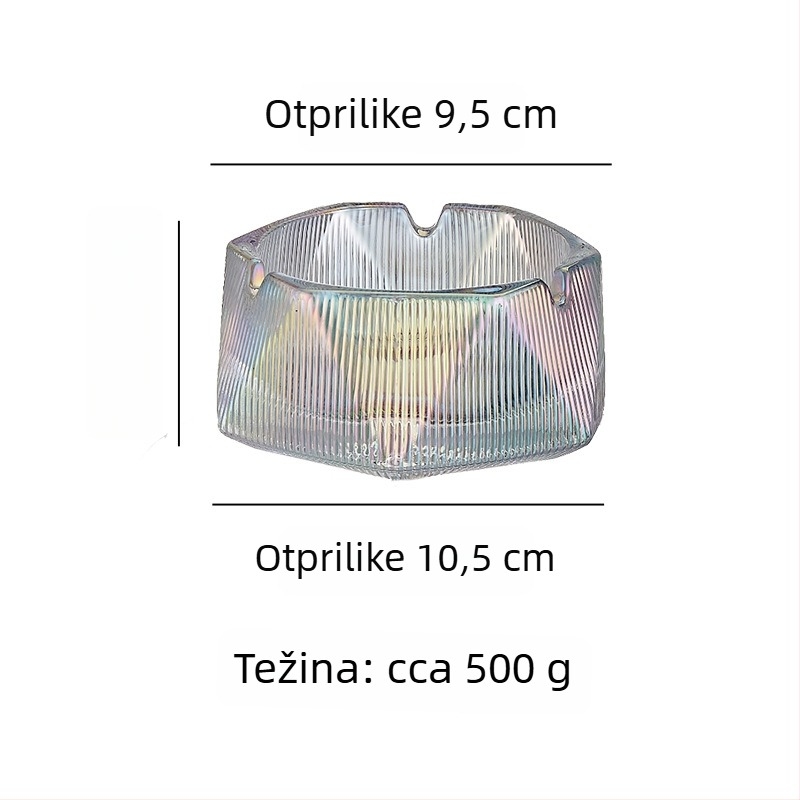 Stakleni pepelnjak s ledenim uzorkom, kreativni ukras za dnevnu sobu, Marka Shanxi Minfeng Glass Factory, Otisnuto logo, Moguća prilagodba