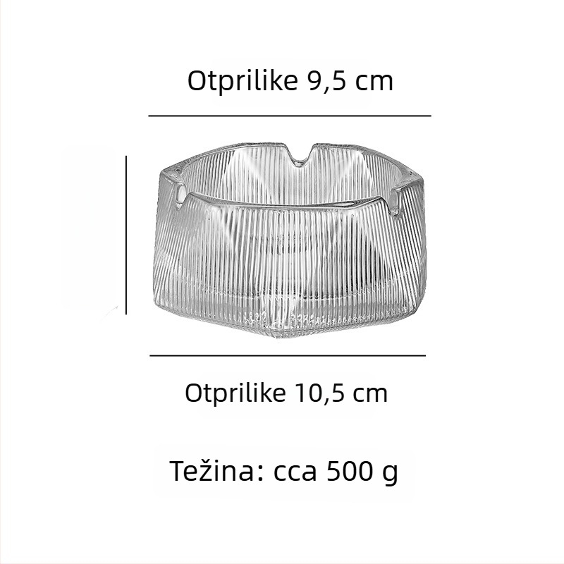 Stakleni pepelnjak s ledenim uzorkom, kreativni ukras za dnevnu sobu, Marka Shanxi Minfeng Glass Factory, Otisnuto logo, Moguća prilagodba