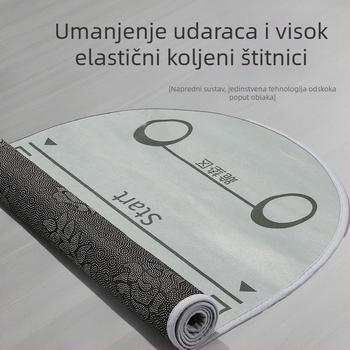 Joga podloga za trening s kotačem za trbušnjake i jastučićem za koljena (Materijal: tehnički baršun + silikon na dnu; Debljina: 6 mm; Kategorija: Joga podloga)