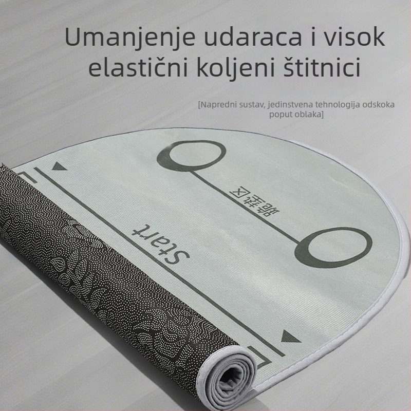 Joga podloga za trening s kotačem za trbušnjake i jastučićem za koljena (Materijal: tehnički baršun + silikon na dnu; Debljina: 6 mm; Kategorija: Joga podloga)