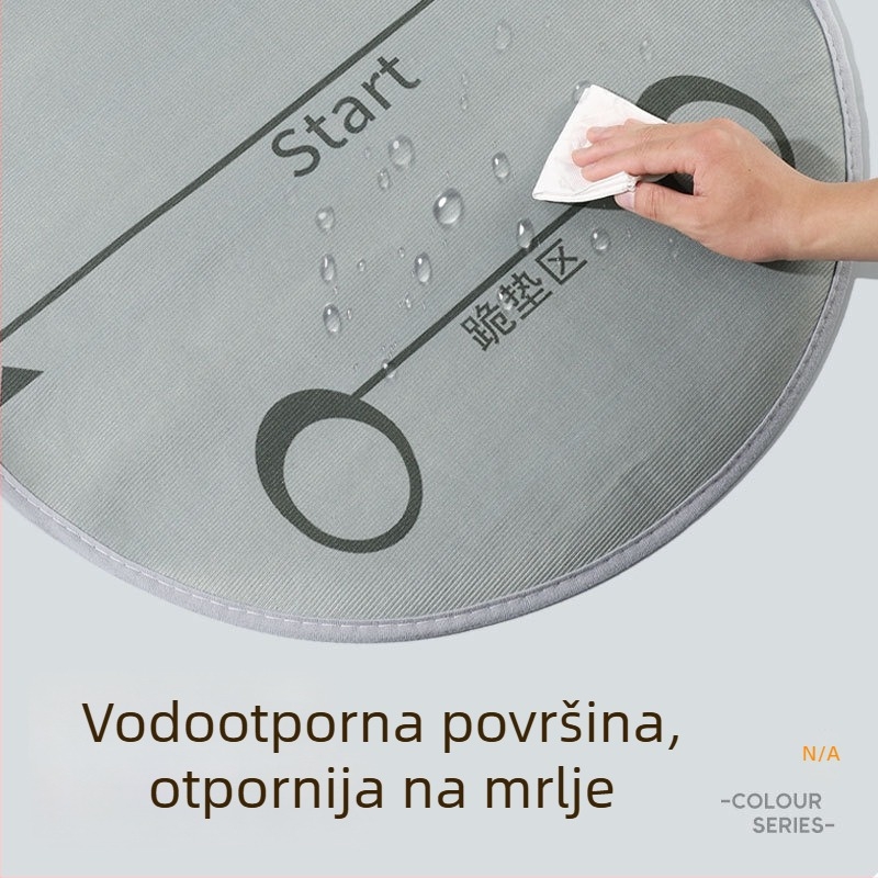 Joga podloga za trening s kotačem za trbušnjake i jastučićem za koljena (Materijal: tehnički baršun + silikon na dnu; Debljina: 6 mm; Kategorija: Joga podloga)
