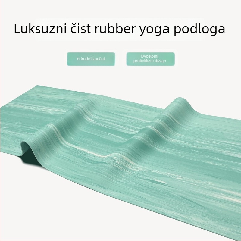 Joga prostirka od prirodnog kauča, prugasti uzorak, protuklizna, otporna na habanje (debljina 4 mm; težina 2,8 kg)