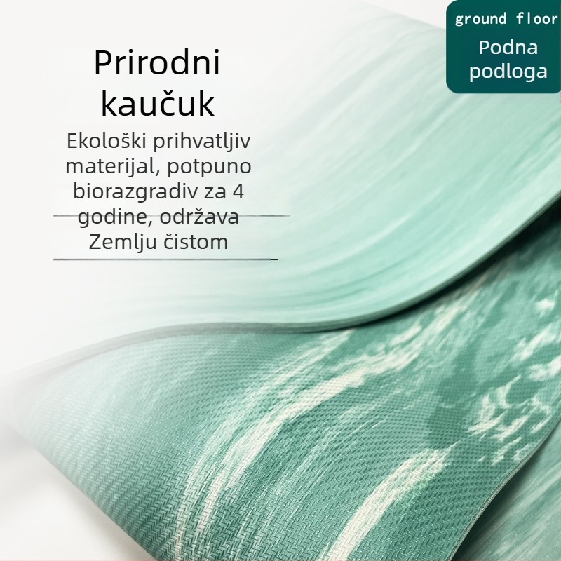 Joga prostirka od prirodnog kauča, prugasti uzorak, protuklizna, otporna na habanje (debljina 4 mm; težina 2,8 kg)