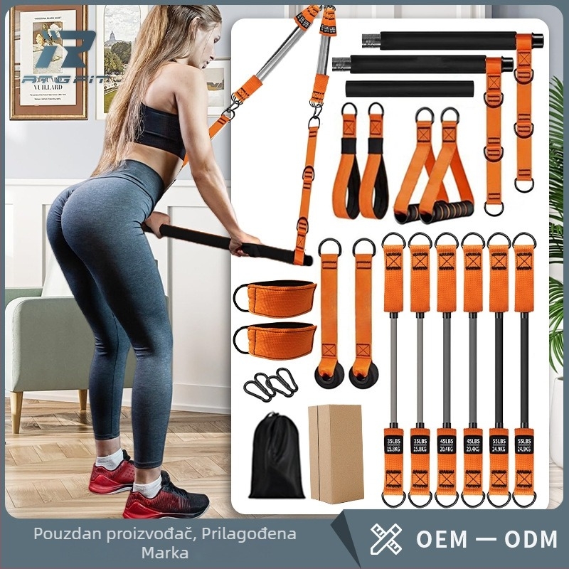 Set pilates štapića i otporne trake za kućnu vježbu, materijal TPE, model DM36, trening cijelog tijela