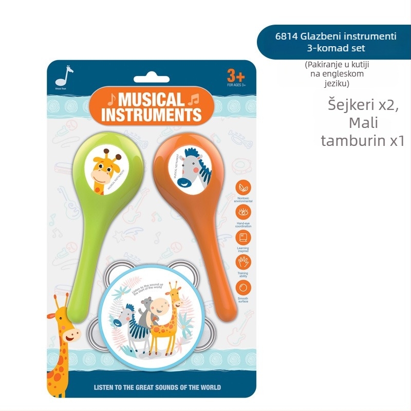 Sedmeročlani set dječjih ritmičkih instrumenata – plastični, za predškolsku dob od 4–6 godina