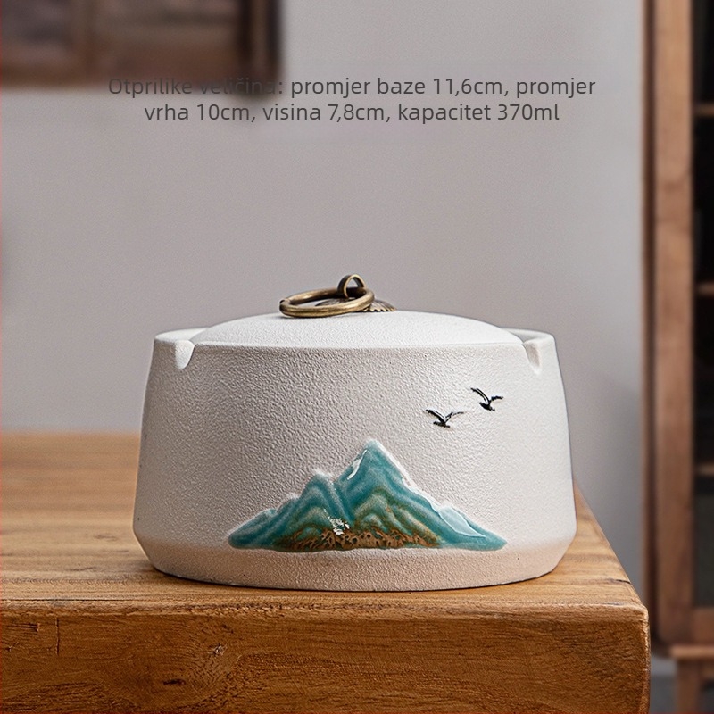 Keramički pepeljara za dom – skladišna funkcija, kineski stil, lagani luksuz, tisk logotipa, prilagođavanje