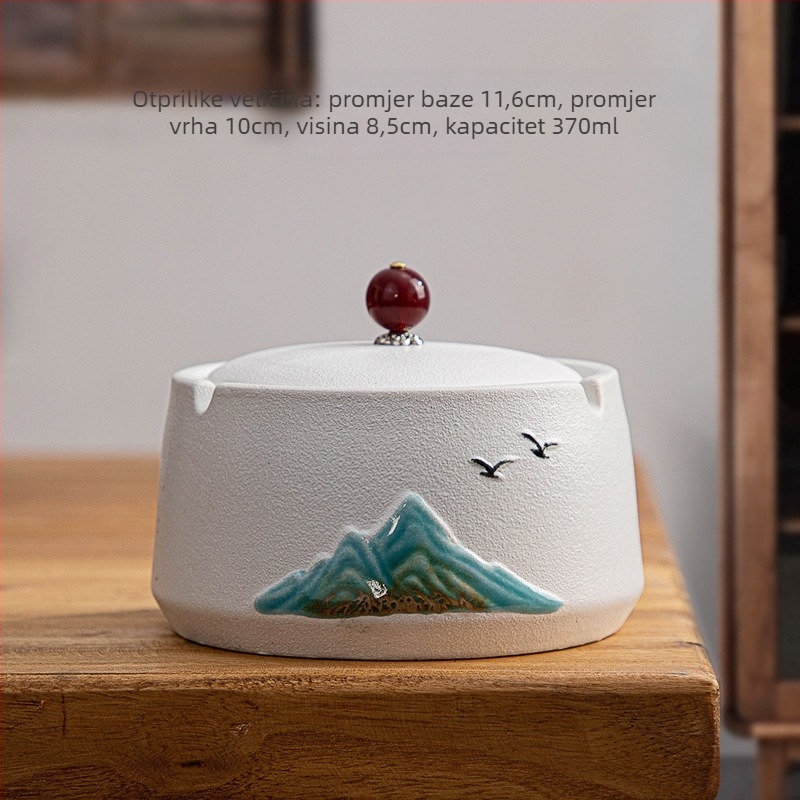 Keramički pepeljara za dom – skladišna funkcija, kineski stil, lagani luksuz, tisk logotipa, prilagođavanje