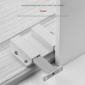 Magnetski zaustavljač vrata ormara - skrivena ugradnja, pritisni tip, Nylon Rebounder model, ABS plast