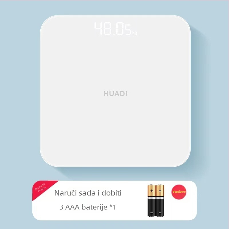 Vaga za tjelesnu masu mjerenje udjela masnoće, model S002, ploča od kaljenog stakla, kvadratnog oblika, napajanje baterijom, japanski stil, jednostavno, lagani luksuz